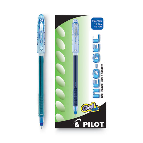 Neo-gel Gel Pen, Stick, Fine 0.7 Mm, Blue Ink, Blue Barrel, Dozen