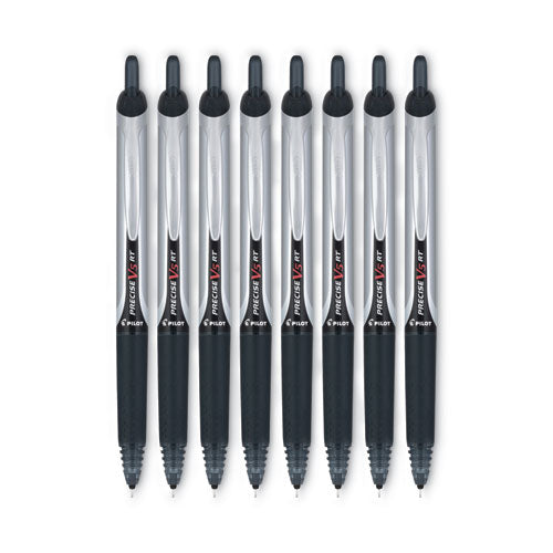 Precise V5rt Roller Ball Pen, Retractable, Extra-fine 0.5 Mm, Black Ink, Black Barrel