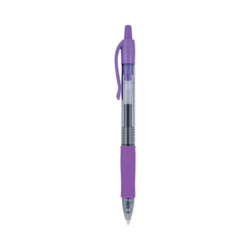 G2 Premium Gel Pen, Retractable, Extra-fine 0.5 Mm, Purple Ink, Smoke Barrel, Dozen