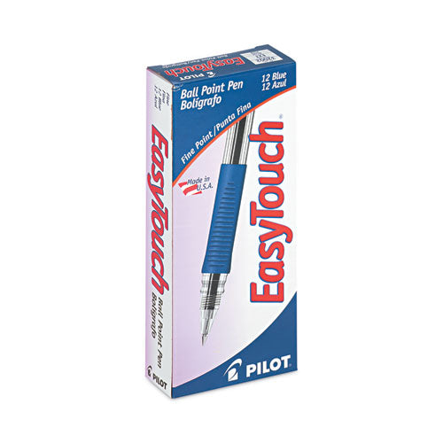 Easytouch Ballpoint Pen, Stick, Fine 0.7 Mm, Blue Ink, Clear Barrel, Dozen