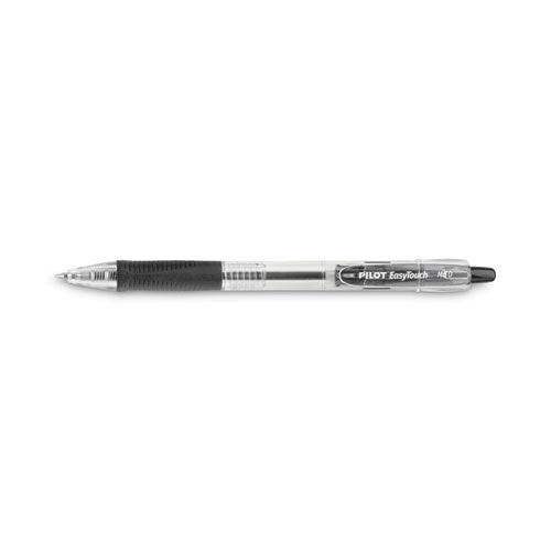 Easytouch Ballpoint Pen, Retractable, Medium 1 Mm, Black Ink, Clear Barrel, Dozen