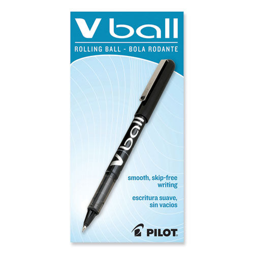 Vball Liquid Ink Roller Ball Pen, Stick, Extra-fine 0.5 Mm, Black Ink, Black Barrel, Dozen