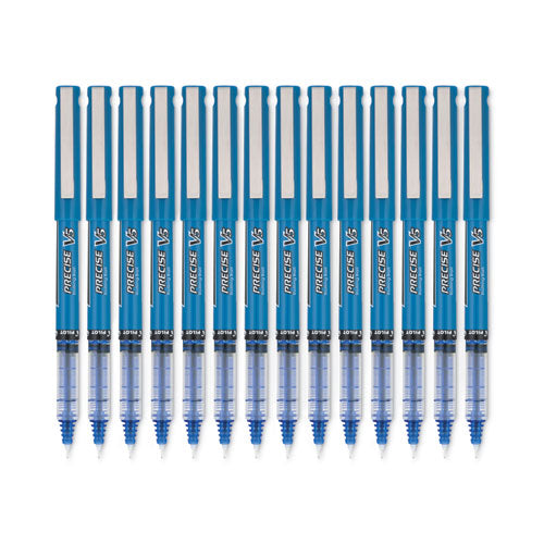 Precise V5 Roller Ball Pen, Stick, Extra-fine 0.5 Mm, Blue Ink, Blue Barrel, Dozen