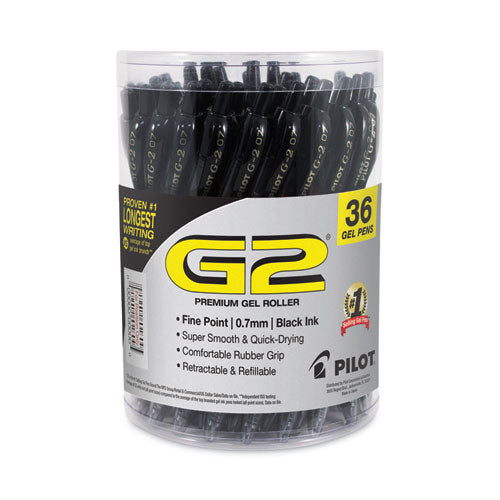 G2 Premium Gel Pen Convenience Pack, Retractable, Fine 0.7 Mm, Black Ink, Black Barrel, 36/pack