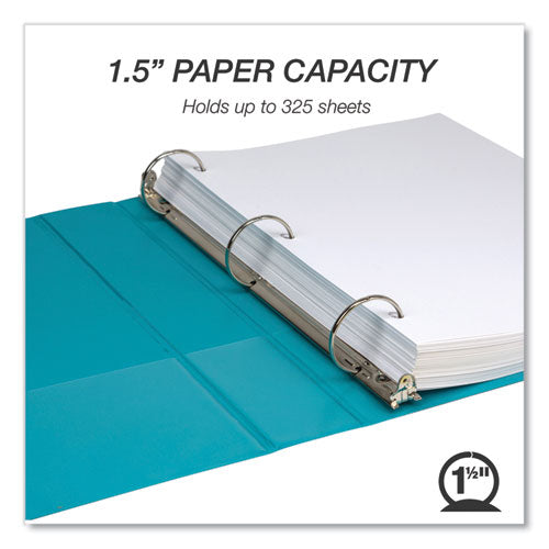 Earth's Choice Plant-based Economy Round Ring View Binders, 3 Rings, 1.5" Capacity, 11 X 8.5, Teal, 2/pack