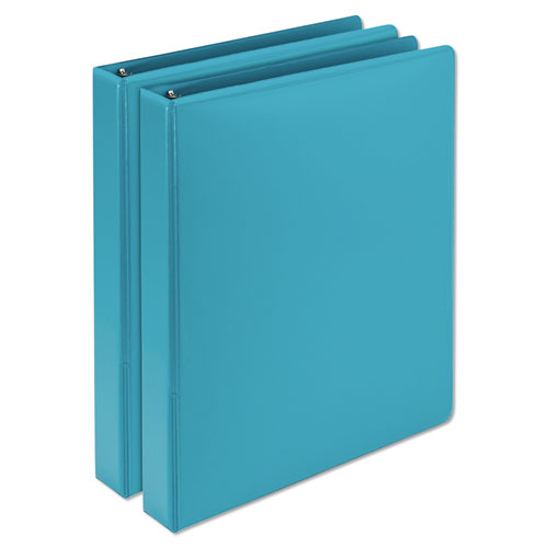 Earth™s Choice Plant-based Durable Fashion View Binder, 3 Rings, 1" Capacity, 11 X 8.5, Turquoise, 2/pack