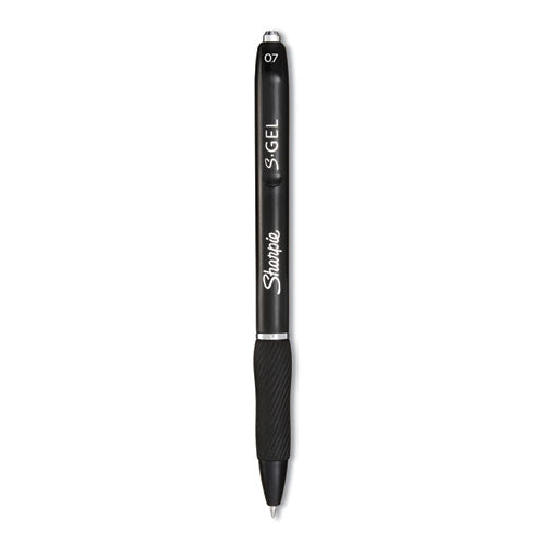 S-gel High-performance Gel Pen, Retractable, Medium 0.7mm, Black Ink, Black Barrel, 36/pack