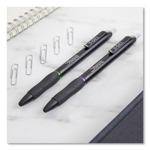 S-gel High-performance Gel Pen, Retractable, Medium 0.7 Mm, Green Ink, Black Barrel, Dozen