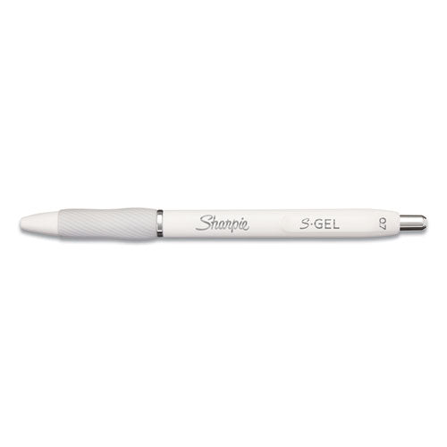 S-gel Fashion Barrel Gel Pen, Retractable, Medium 0.7 Mm, Black Ink, Pearl White Barrel, Dozen