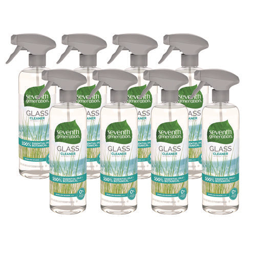 Natural Glass And Surface Cleaner, Sparkling Seaside, 23 Oz Trigger Spray Bottle, 8/carton