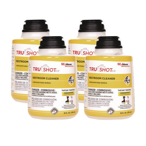 Trushot 2.0 Restroom Cleaner, Clean Fresh Scent, 10 Oz Cartridge, 4/carton