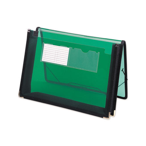 Poly Wallets, 2.25" Expansion, 1 Section, Elastic Cord Closure, Letter Size, Translucent Green