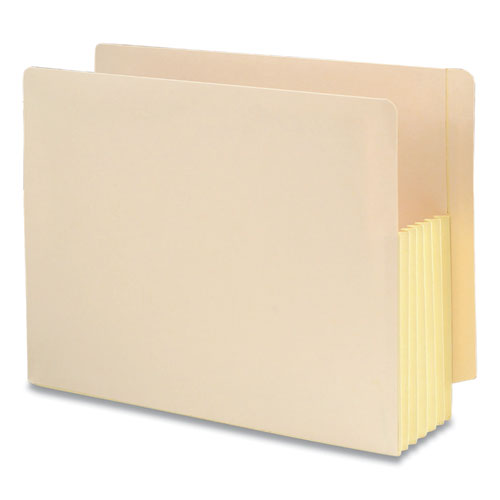 Manila End Tab File Pockets With Tear Resistant Gussets, 5.25" Expansion, Letter Size, Manila, 10/box