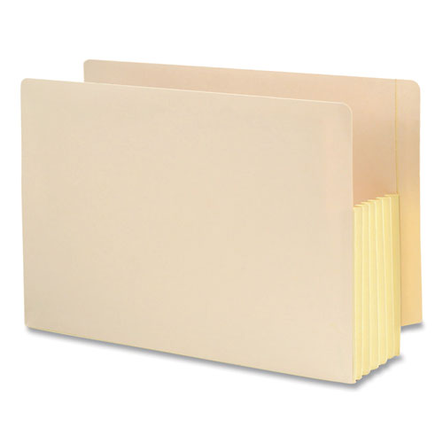 Manila End Tab File Pockets With Tear Resistant Gussets, 5.25" Expansion, Legal Size, Manila, 10/box