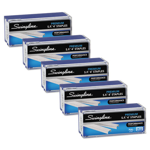 S.f. 4 Premium Staples, 0.25" Leg, 0.5" Crown, Silver, 5,000/box, 5 Boxes/pack