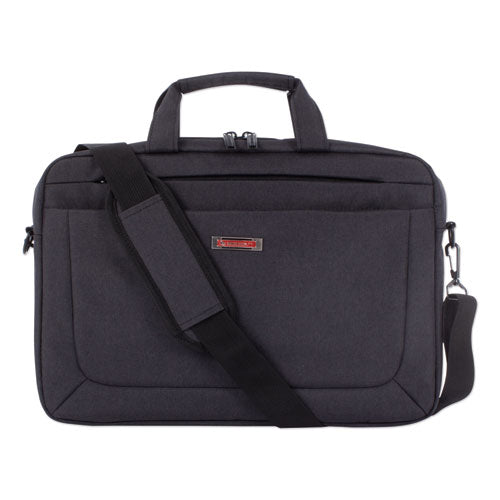 Cadence 2 Section Briefcase, Fits Devices Up To 15.6", Polyester, 4.5 X 4.5 X 16, Charcoal