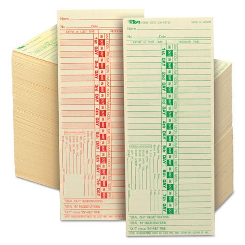 Time Clock Cards, Replacement For Ch-107-2, Two Sides, 3.5 X 9, 500/box