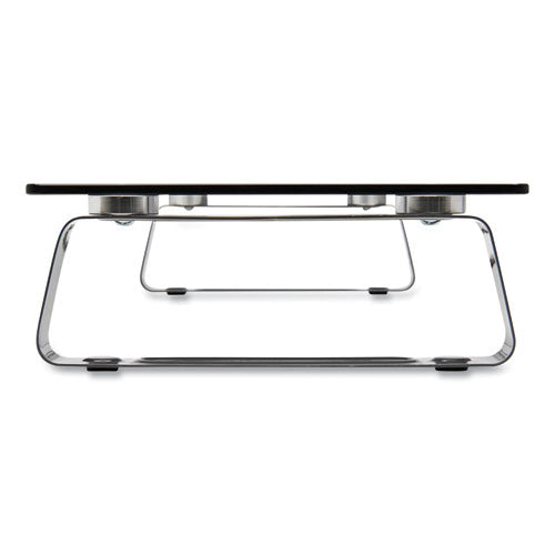 Universal Glass-top Monitor Riser, 22" X 8" X 3", Clear, Supports 3.9 Lbs