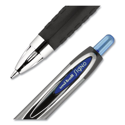 Signo 207 Gel Pen, Retractable, Medium 0.7 Mm, Blue Ink, Black Barrel, 36/box