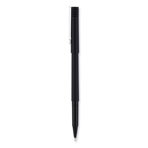 Rollerball Pen, Stick, Extra-fine 0.5 Mm, Black Ink, Black Barrel, 36/pack