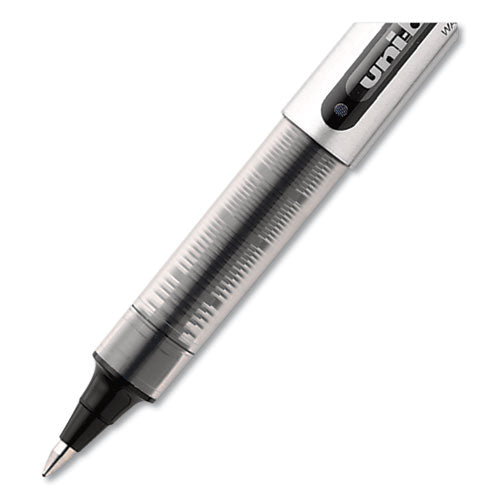 Vision Rollerball Pen, Stick, Fine 0.7 Mm, Black Ink, Silver/black/clear Barrel, 36/pack