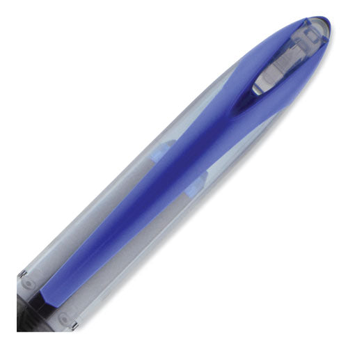 Air Porous Rollerball Pen, Stick, Medium 0.7 Mm, Blue Ink, Black/blue Barrel, Dozen