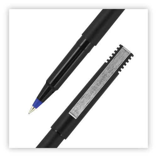 Rollerball Pen, Stick, Extra-fine 0.5 Mm, Blue Ink, Black/blue Barrel, 72/pack