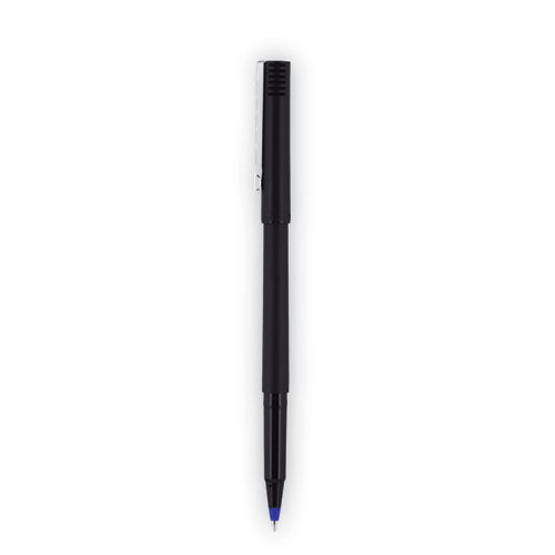 Rollerball Pen, Stick, Extra-fine 0.5 Mm, Blue Ink, Black/blue Barrel, 72/pack