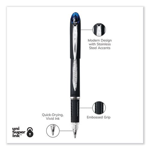 Jetstream Stick Ballpoint Pen, Bold 1 Mm, Blue Ink, Black Barrel