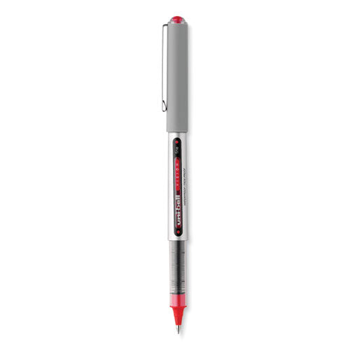 Vision Roller Ball Pen, Stick, Fine 0.7 Mm, Red Ink, Gray/red Barrel, Dozen