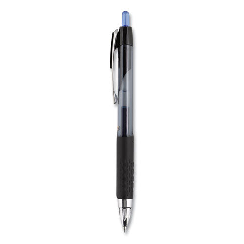 Signo 207 Gel Pen, Retractable, Micro 0.5 Mm, Blue Ink, Smoke/black/blue Barrel, Dozen