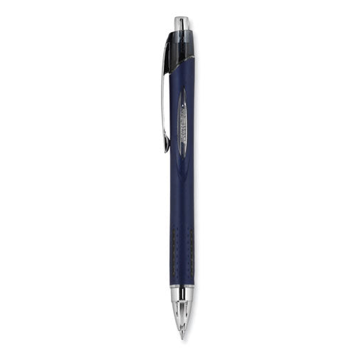 Jetstream Retractable Hybrid Gel Pen, Fine 0.7 Mm, Black Ink, Blue/silver Barrel