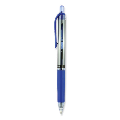 Signo Gel Pen, Retractable, Medium 0.7 Mm, Blue Ink, Blue/metallic Accents Barrel, Dozen