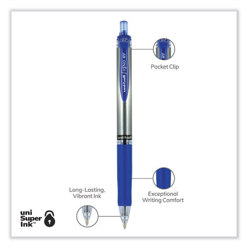 Signo Gel Pen, Retractable, Medium 0.7 Mm, Blue Ink, Blue/metallic Accents Barrel, Dozen