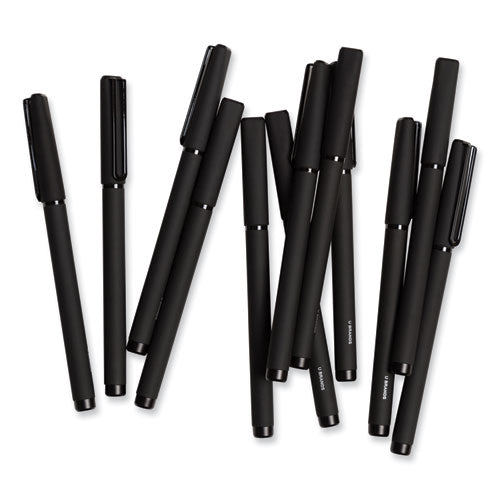 Catalina Porous Point Pen, Stick, Fine 0.7 Mm, Black Ink, Black Barrel, 12/pack