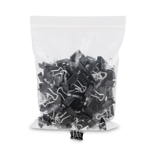 Binder Clip Zip-seal Bag Value Pack,Black/silver