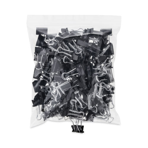 Binder Clip Zip-seal Bag Value Pack, Small, Black/silver, 144/pack