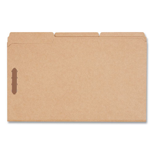 Reinforced Top Tab Fastener Folders, 0.75" Expansion, 2 Fasteners, Legal Size, Brown Kraft Exterior, 50/box