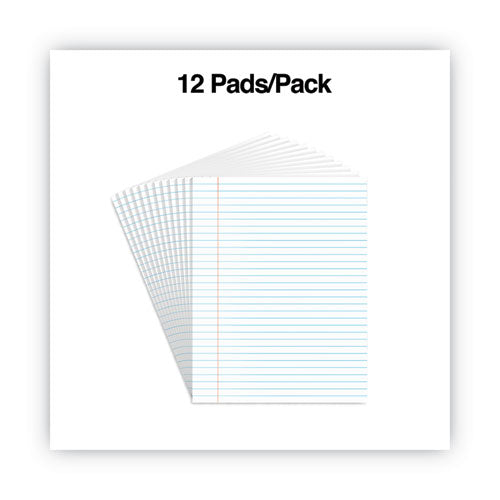 Glue Top Pads, Wide/legal Rule, 50 White 8.5 X 11 Sheets, Dozen