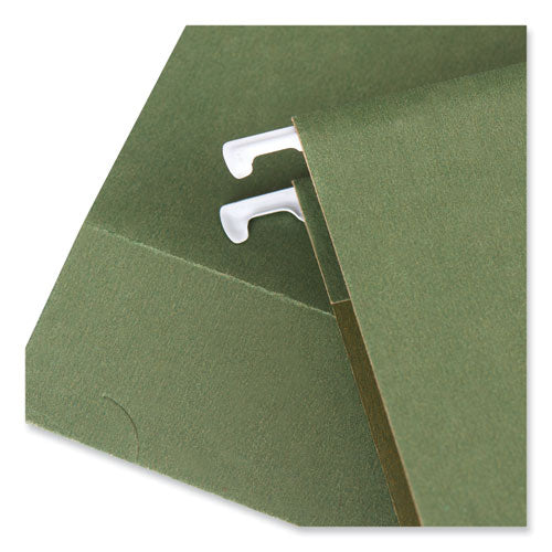 Box Bottom Hanging File Folders, 2" Capacity, Letter Size, 1/5-cut Tabs, Standard Green, 25/box