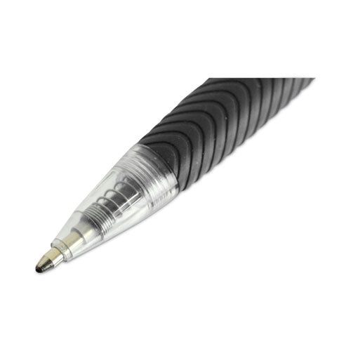 Comfort Grip Ballpoint Pen, Retractable, Medium 1 Mm, Black Ink, Clear Barrel, 48/pack