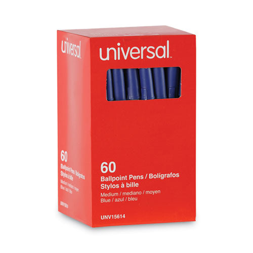 Ballpoint Pen Value Pack, Stick, Medium 1 Mm, Blue Ink, Gray Barrel, 60/pack