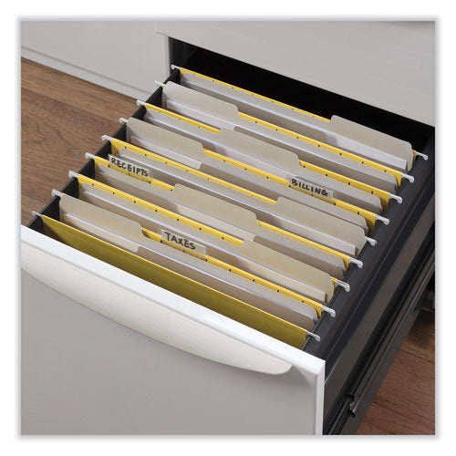 Top Tab File Folders, 1/3-cut Tabs: Assorted, Letter Size, 0.75" Expansion, Gray, 100/box