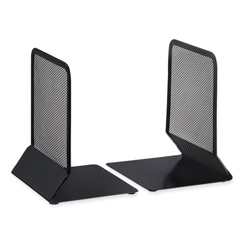 Metal Mesh Bookends, Nonskid, 5.38 X 5.38 X 6.75, Black, 1 Pair