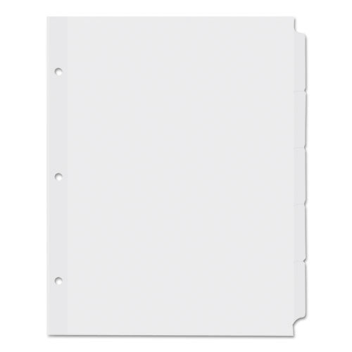 Self-tab Index Dividers, 5-tab, 11 X 8.5, White, 36 Sets