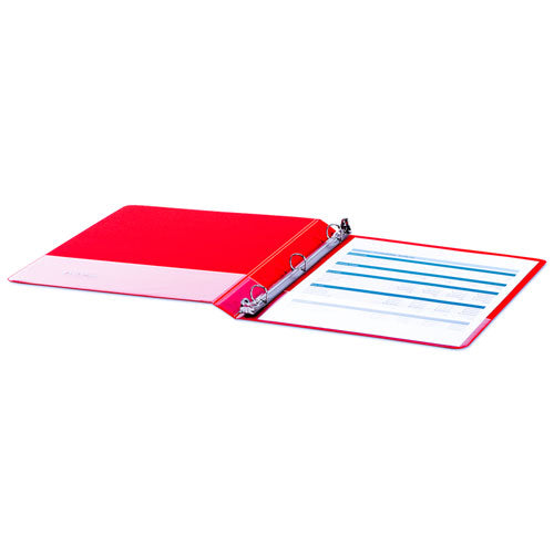 Economy Non-view Round Ring Binder, 3 Rings, 0.5" Capacity, 11 X 8.5, Red