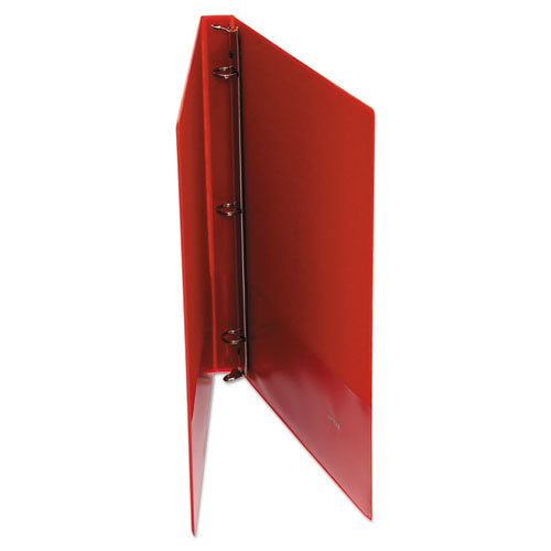 Economy Non-view Round Ring Binder, 3 Rings, 0.5" Capacity, 11 X 8.5, Red