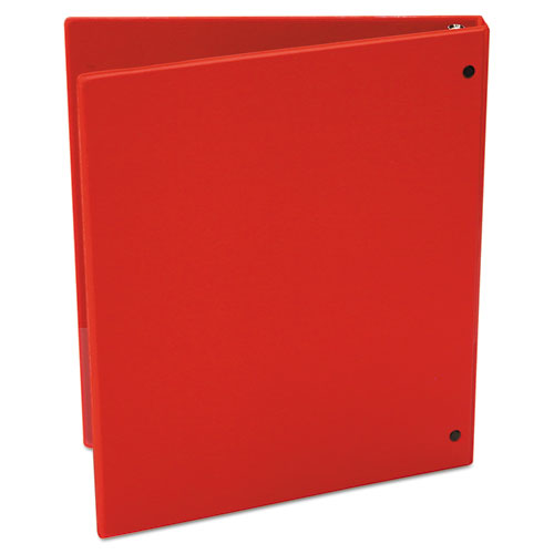 Economy Non-view Round Ring Binder, 3 Rings, 0.5" Capacity, 11 X 8.5, Red