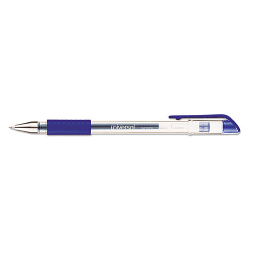 Comfort Grip Gel Pen, Stick, Medium 0.7 Mm, Blue Ink, Clear Barrel, Dozen