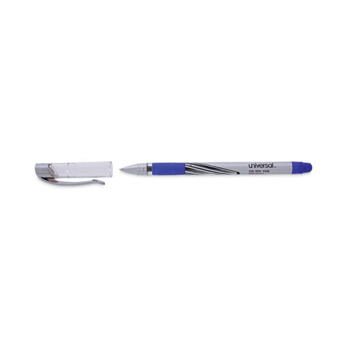 Gel Pen, Stick, Medium 0.7 Mm, Blue Ink, Silver/blue Barrel, Dozen